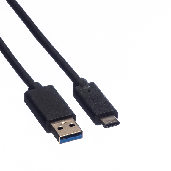 ROLINE USB 3.2 Gen 1 Kabel, A-C, ST/ST, schwarz, 0,5 m-Beschreibung lesen