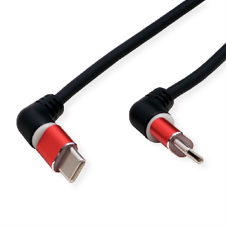 ROLINE USB 2.0 Kabel, Typ-C - Typ-C, ST/ST, 360° Rotation, schwarz / rot, 2 m-Beschreibung lesen