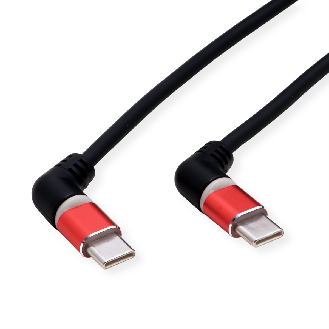 ROLINE USB 2.0 Kabel, Typ-C - Typ-C, ST/ST, 360° Rotation, schwarz / rot, 2 m-Beschreibung lesen