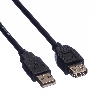 ROLINE Câble USB 2.0 Type A-A, M/F, noir, 0,8 m ROLINE Câble USB 2.0 Type A-A, M/F, noir, 0,8 m