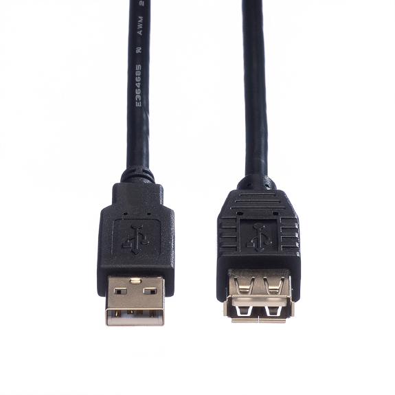 ROLINE Câble USB 2.0 Type A-A, M/F, noir, 0,8 m ROLINE Câble USB 2.0 Type A-A, M/F, noir, 0,8 m-Lire la description
