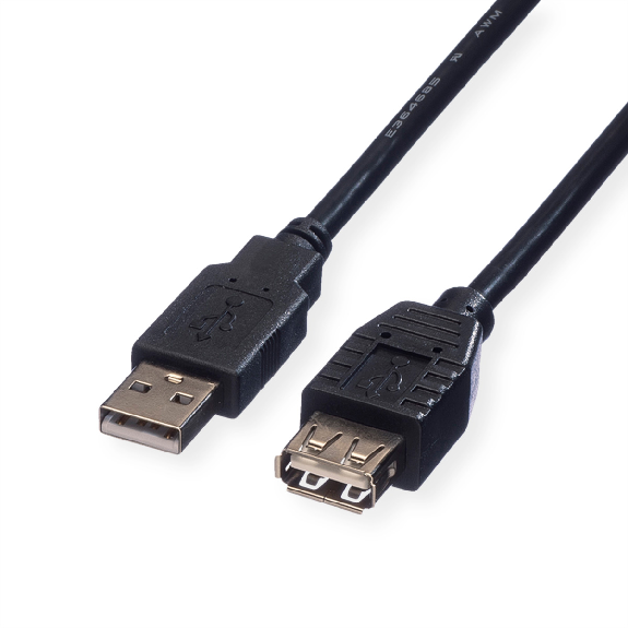 ROLINE Câble USB 2.0 Type A-A, M/F, noir, 0,8 m ROLINE Câble USB 2.0 Type A-A, M/F, noir, 0,8 m-Lire la description