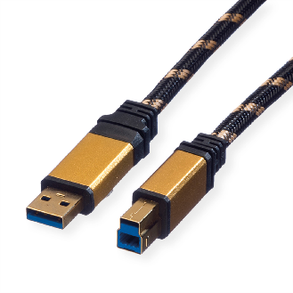 ROLINE GOLD USB 3.2 Gen 1 Kabel, Typ A-B, Retail Blister, 0,8 m-Beschreibung lesen