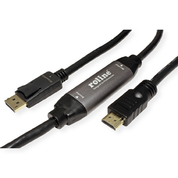 ROLINE Câble DisplayPort DP - UHDTV, M/M, noir, 7,5 m-Lire la description