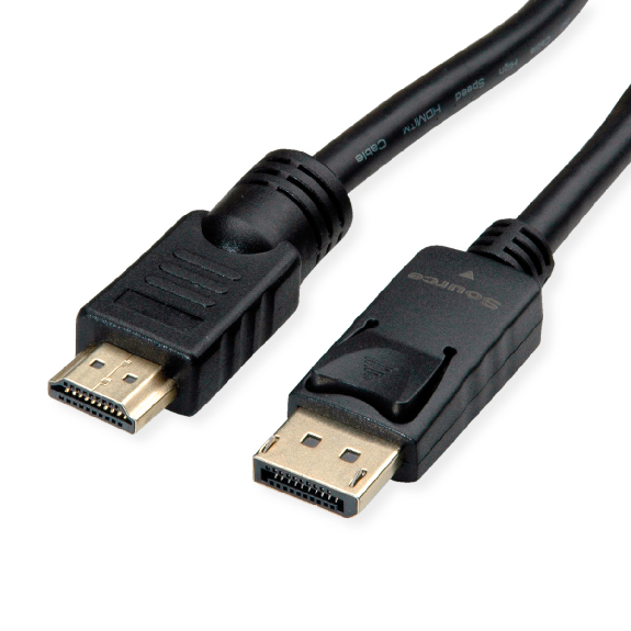 ROLINE Câble DisplayPort DP - UHDTV, M/M, noir, 7,5 m-Lire la description