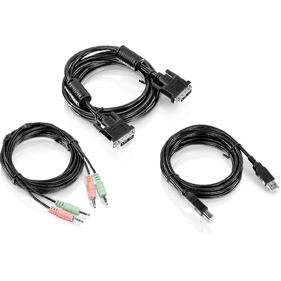 TRENDnet TK-CD10 Kit de câble KVM Audio, USB, DVI-I, 3m-Lire la description