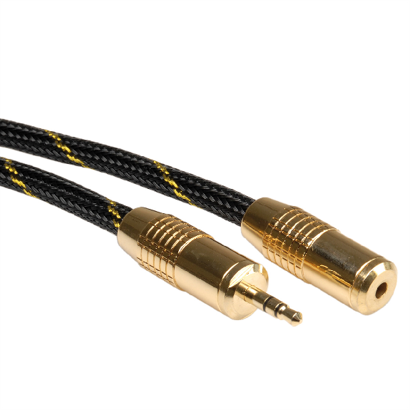 ROLINE GOLD Câble prolongateur 3,5mm audio M / F, Retail Blister, 2,5 m-Lire la description