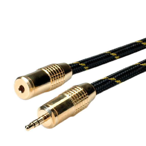 ROLINE GOLD Câble prolongateur 3,5mm audio M / F, Retail Blister, 2,5 m-Lire la description