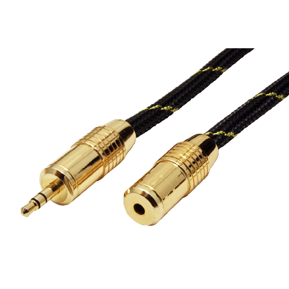 ROLINE GOLD Câble prolongateur 3,5mm audio M / F, Retail Blister, 2,5 m-Lire la description