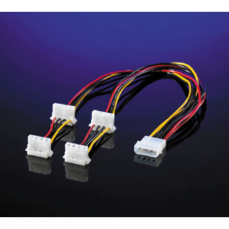 ROLINE Y-Kabel 4 pol. HDD / 4x 4 pol. HDD (abgewinkelt), 0,45 m-Beschreibung lesen