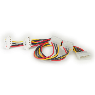 ROLINE Y-Kabel 4 pol. HDD / 4x 4 pol. HDD (abgewinkelt), 0,45 m-Beschreibung lesen