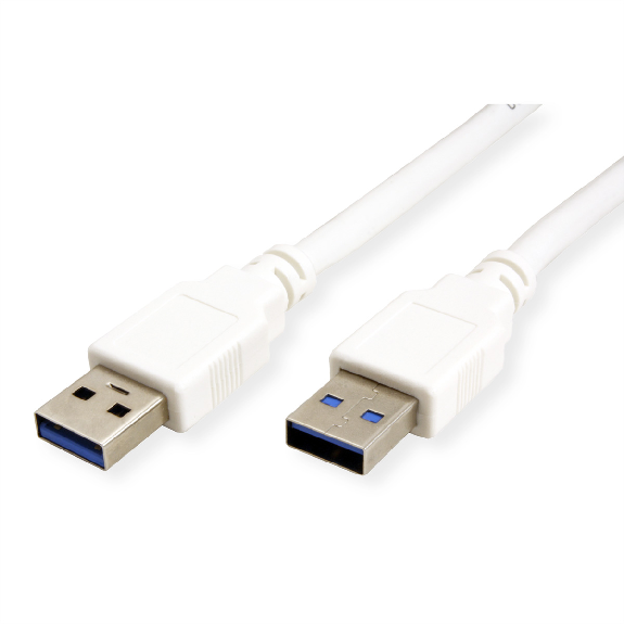 VALUE Câble USB 3.2 Gen 1 Type A-A, blanc, 1,8 m-Lire la description