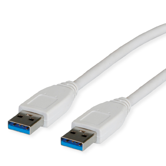VALUE Câble USB 3.2 Gen 1 Type A-A, blanc, 1,8 m-Lire la description