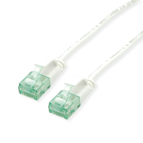 ROLINE RM Cordon Data Center UTP Cat.6A (Classe EA), slim, blanc, 0,3 m-Lire la description
