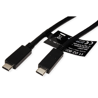 ROLINE USB 3.2 Gen 2 Kabel, Emark, C-C, ST/ST, 10Gbit/s, 100W, schwarz, 2 m-Beschreibung lesen