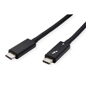 ROLINE Thunderbolt 4 Kabel, C-C, ST/ST, 40Gbit/s, 100W, aktiv, schwarz, 1,5 m-Beschreibung lesen