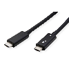 ROLINE Thunderbolt 4 Kabel, C-C, ST/ST, 40Gbit/s, 100W, aktiv, schwarz, 1,5 m