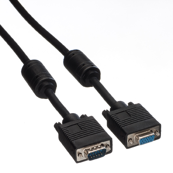 ROLINE SVGA HD15 M/HD15 F avec noyaux de ferrite, 20 m-Lire la description