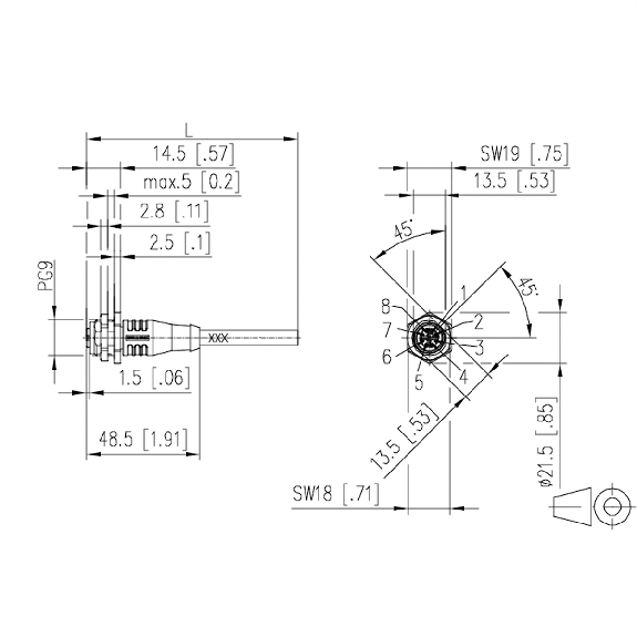 METZ CONNECT Anschlussleitung M12-Stecker ger./offen, 8polig, X-kodiert, PUR, 2 m-Beschreibung lesen