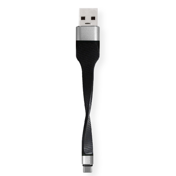 ROLINE Câble USB 3.2 Gen 1 en Silicone, A-C, M/M, noir, 11 cm-Lire la description
