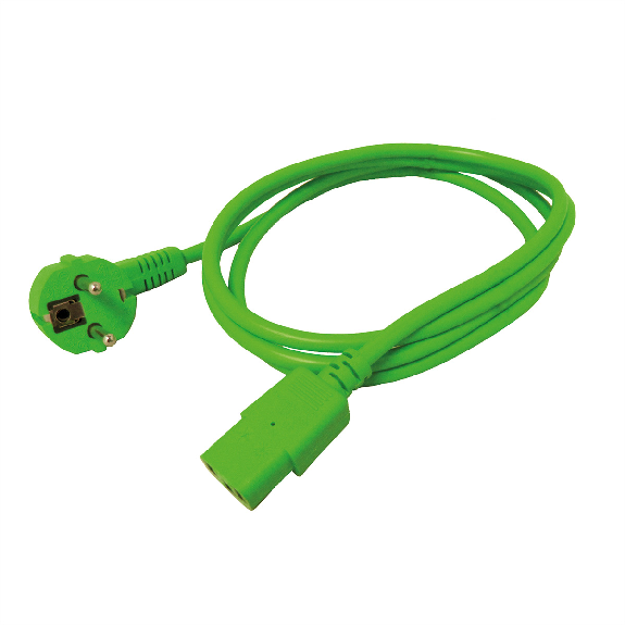 ROLINE Câble d'alimentation IEC droit, vert, 1,8 m ROLINE Câble d'alimentation IEC droit, vert, 1,8 m-Lire la description