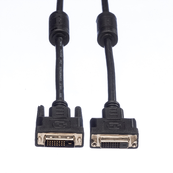 VALUE Câble DVI, DVI M-F, (24+1) dual link, 2 m-Lire la description