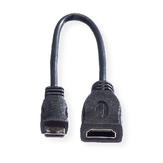 ROLINE HDMI High Speed Kabel mit Ethernet, HDMI BU - Mini HDMI ST, 0,15 m-Beschreibung lesen