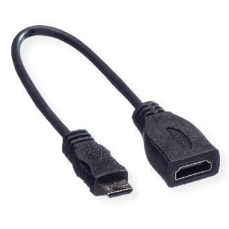 ROLINE HDMI High Speed Kabel mit Ethernet, HDMI BU - Mini HDMI ST, 0,15 m-Beschreibung lesen