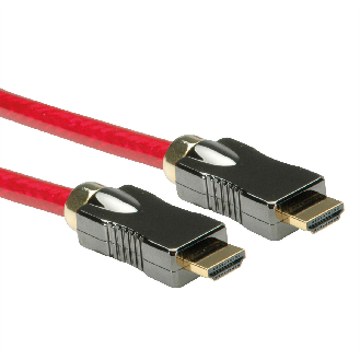 ROLINE 8K HDMI Ultra HD Kabel mit Ethernet, ST/ST, rot, 1 m-Beschreibung lesen