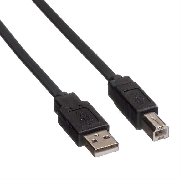 ROLINE USB 2.0 Notebook-Flachkabel, Typ A-B, schwarz, 1,8 m-Beschreibung lesen