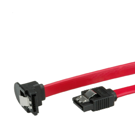 ROLINE Câble SATA 6.0 Gbit/s interne avec attache, coudé, 0,5 m-Lire la description