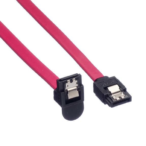 ROLINE Câble SATA 6.0 Gbit/s interne avec attache, coudé, 0,5 m-Lire la description