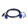 ATEN 2L-5503UP Câble KVM VGA USB, noir, 3 m