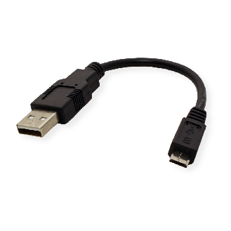 ROLINE USB 2.0 Kabel, USB A ST - Micro USB B ST, schwarz, 0,15 m-Beschreibung lesen