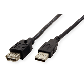 ROLINE USB 2.0 Kabel, Typ A-A, ST/BU, schwarz, 3 m-Beschreibung lesen