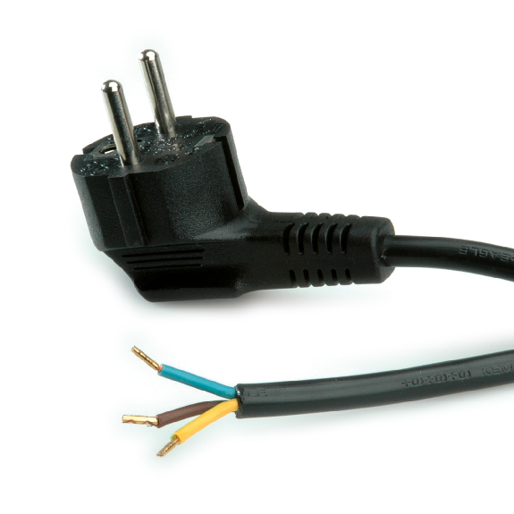 ROLINE AC230V Cordon d'alimentation secteur 2P+T - dénudé avec cosses, noir, 3 m ROLINE AC230V Cordon d'alimentation secteur 2P+T - dénudé avec cosses, noir, 3 m-Lire la description