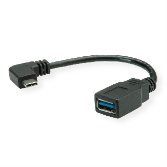 ROLINE USB 3.2 Gen 1 Kabel Typ C - Typ A, ST/BU, OTG, schwarz, 0,15 m-Beschreibung lesen