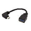 ROLINE Câble USB 3.2 Gen 1 type C coudé à 90° - A, M/F, noir, 0,15 m