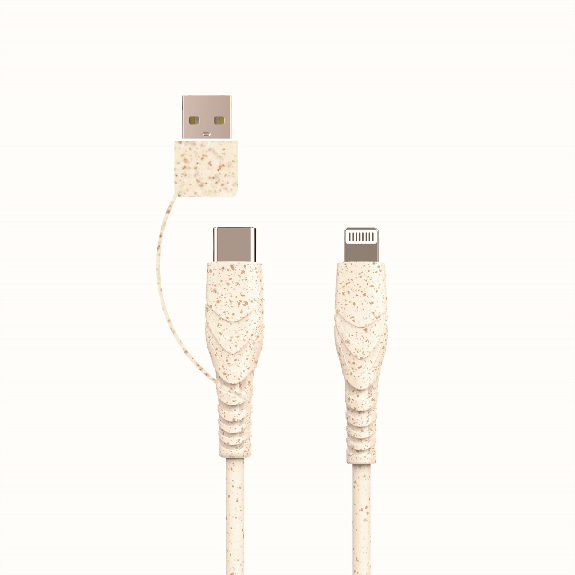 BIOnd BIO-CT-IP USB-C to Lightning & USB-A 3,5A Cable, 1,2 m-Beschreibung lesen