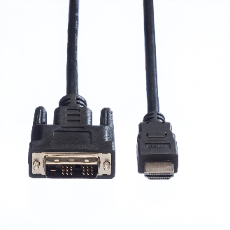VALUE Kabel DVI (18+1) ST - HDMI ST, schwarz, 1 m-Beschreibung lesen