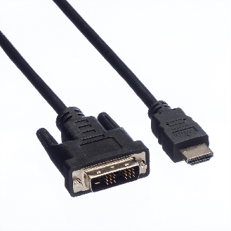 VALUE Kabel DVI (18+1) ST - HDMI ST, schwarz, 1 m-Beschreibung lesen