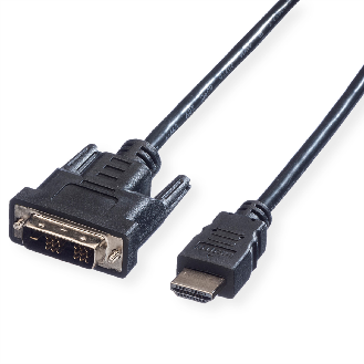VALUE Kabel DVI (18+1) ST - HDMI ST, schwarz, 1 m-Beschreibung lesen
