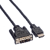 ROLINE Kabel DVI (18+1) ST - HDMI ST, schwarz, 2 m
