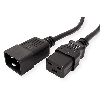ROLINE Netzkabel Stecker C20 - Buchse C19, schwarz, 2 m