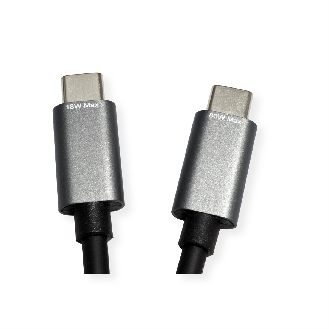 ROLINE USB Typ C Split-Ladekabel, C - 2x C, ST/ST, max. 100W, schwarz, 1,85 m-Beschreibung lesen
