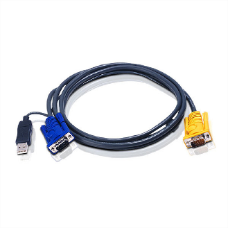 ATEN 2L-5203UP KVM-Kabel VGA USB (mit eingebautem PS/2-USB-Konverter), schwarz, 3 m-Beschreibung lesen