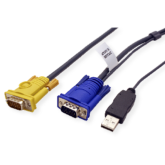 ATEN 2L-5203UP KVM-Kabel VGA USB (mit eingebautem PS/2-USB-Konverter), schwarz, 3 m-Beschreibung lesen