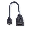 ROLINE Câble HDMI High Speed avec Ethernet, HDMI F - Micro HDMI M, 0,22 m