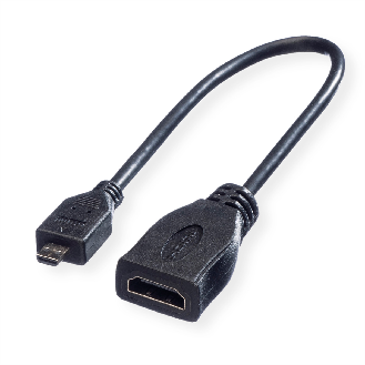 ROLINE HDMI High Speed Kabel mit Ethernet, HDMI BU - Micro HDMI ST, 0,22 m-Beschreibung lesen