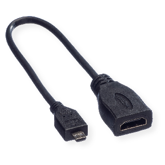 ROLINE HDMI High Speed Kabel mit Ethernet, HDMI BU - Micro HDMI ST, 0,22 m-Beschreibung lesen
